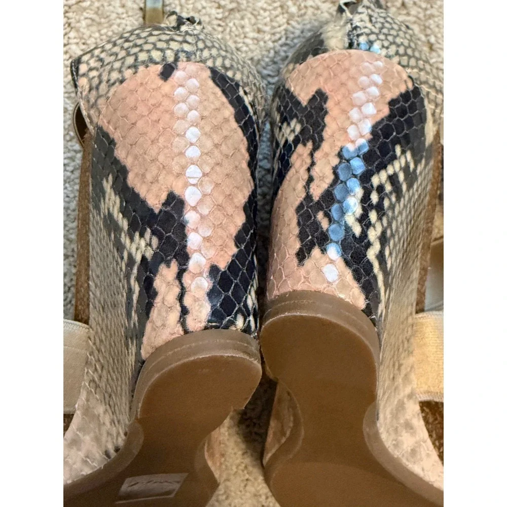 Anyi Lu Snakeskin Gold Wedge Sandals Women's 38.5 (US 8.5)‎ | Handmade Italy